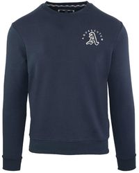 Aquascutum - Embroidered Crew Neck Long Sleeve Sweatshirt - Lyst