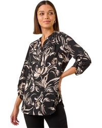 Roman - Abstract Print Shoulder Pleat Shirt - Lyst