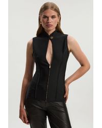 Karen Millen - Figure Form Bandage Sleeveless Knit Top - Lyst