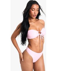 Boohoo - Shell Pearl Trim Bandeau Top - Lyst