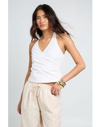 Boohoo - Halter Neck Wrap Top - Lyst