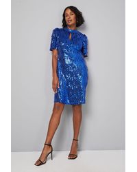 Wallis - Sequin High Neck Shift Dress - Lyst