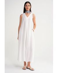 MixRay - V-Hals Maxi Jurk - Lyst