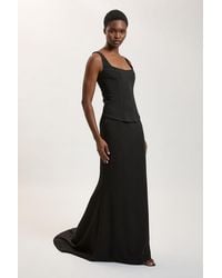 Karen Millen - Compact Viscose Fishtail Maxi Skirt - Lyst