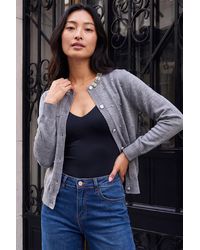 Roman - Petite Faux Pearl Button Cardigan - Lyst