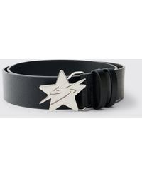 BoohooMAN - Pu Star Buckle Belt - Lyst