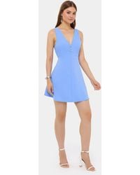 Hiccup - Cotton V-Neck Cut-Out Buttoned Detail Mini Dress - Lyst