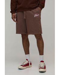 BoohooMAN - Baggy Fit Workwear Washed Loopback Jersey Shorts - Lyst