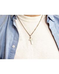 The Jewellery Stockroom - Stainless Steel Cross Pendant- With 20 Inches Curb Chain - Lyst