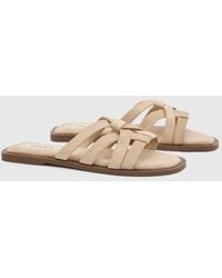 Oasis - Michelle Faux Suede Caged Slip-On Flat Sandals - Lyst