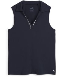 PUMA - Cloudspun Piped Sleeveless Performance Polo Shirt - Lyst