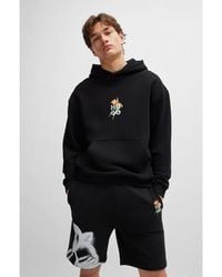 HUGO - Hooded Relaxed Fit Long Sleeve Sweatshirt - Lyst