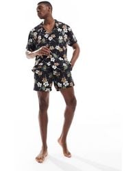 BOSS - Co-Ord Floral Print Short Sleeve Shirt - Lyst