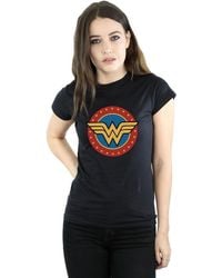 Dc Comics - Ladies Wonder Circle Logo Cotton T-Shirt - Lyst