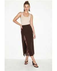 Bianco Lucci - High-Waist Lace Midi Pencil Skirt - Lyst