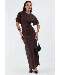 Busem - Solid Crew Neck Bodycon Midi Dress - Lyst