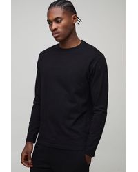 BoohooMAN - Basic Long Sleeve Regular Fit Crew Neck T-Shirt - Lyst