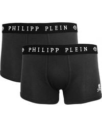 Philipp Plein - Skull Logo Black Boxer Shorts Two Pack Cotton - Lyst
