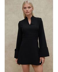 Hiccup - Elegant V-Neck Long Sleeve Mini Dress - Lyst