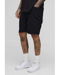BoohooMAN - Tall Carpenter Relaxed Fit Jean Shorts - Lyst