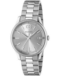 Gucci - Ya1264232 G-Timeless Zilveren Wijzerplaat Herenhorloge - Lyst