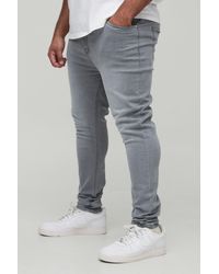 BoohooMAN - Plus Super Skinny Ripped Stretch Jeans - Lyst