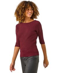 Roman - Shimmer Ribbed Batwing Knit Jumper - Lyst