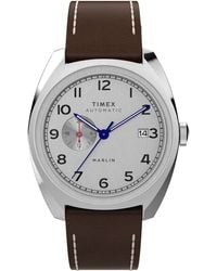 Timex - Marlin Sub-Dial Automatic Watch Tw2V62000 Leather - Lyst