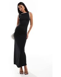 ASOS - Contrast Binding Maxi Dress With Cut Out - Lyst