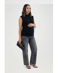 Boohoo - Maternity Soft Knit Funnel Neck Top - Lyst