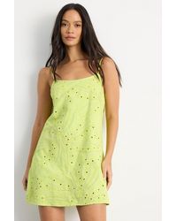 Warehouse - Beaded Embroidered Slip Mini Dress - Lyst