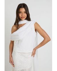 Boohoo - Chiffon Asymmetric Multiwear Wrap Top - Lyst