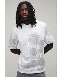 BoohooMAN - Regular Palm Print T-Shirt - Lyst