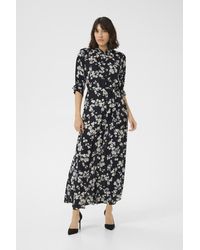 Kaffe - Jurk Regular Fit Marine Flower Dark - Lyst