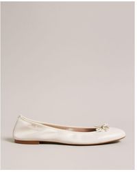 Ted Baker - Baylay Leather Bow Ballet Pump Shoe - Lyst