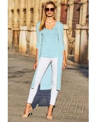 Sosandar - Aqua Metallic Super Sparkly Longline Cardigan - Lyst