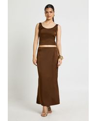 Boohoo - Satin Scoop Neck Cami And Maxi Skirt Co-Ord - Lyst