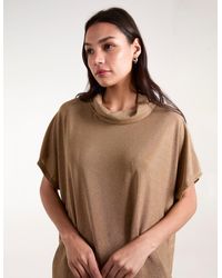 Blue Vanilla - Roll Neck Oversize Lurex Top - Lyst