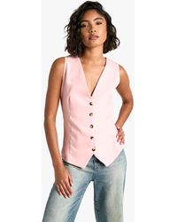 Boohoo - Tall Woven Tailored Waistcoat - Lyst