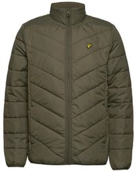 Lyle & Scott - Puffer Khaki Coat - Lyst