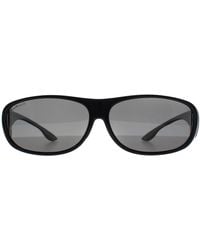 Montana - Rectangle Shiny Smoke Polarized Fo2 Fit Over Glasses Sunglasses - Lyst