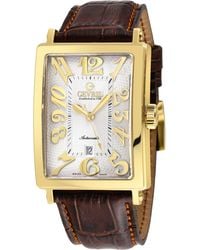 Gevril - Avenue Of America's 15100-7 Swiss Automatic Sw200 Dial Light Leather Date Watch - Lyst