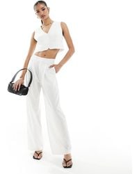 In The Style - Tailored Wide Leg Trousers Co-Ord - Lyst