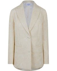 Off-White c/o Virgil Abloh - Wool-Mix Structured Raw-Edge Suit Jacket - Lyst