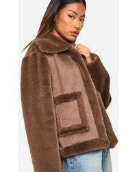 Boohoo - Faux Fur Bonded Short Jacket - Lyst