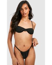 Boohoo - Tall Ruched Cup Detail Bikini Set - Lyst
