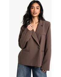 Boohoo - Petite Essential Oversized Blazer - Lyst
