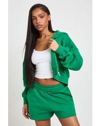Boohoo - High Waist Sweatshort With Internal Drawcord - Lyst