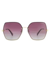 Polaroid - Square Burgundy Gradient Polarized Sunglasses Metal - Lyst