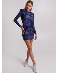 Pink Vanilla - Tie Dye Padded Shoulder Mini Dress - Lyst